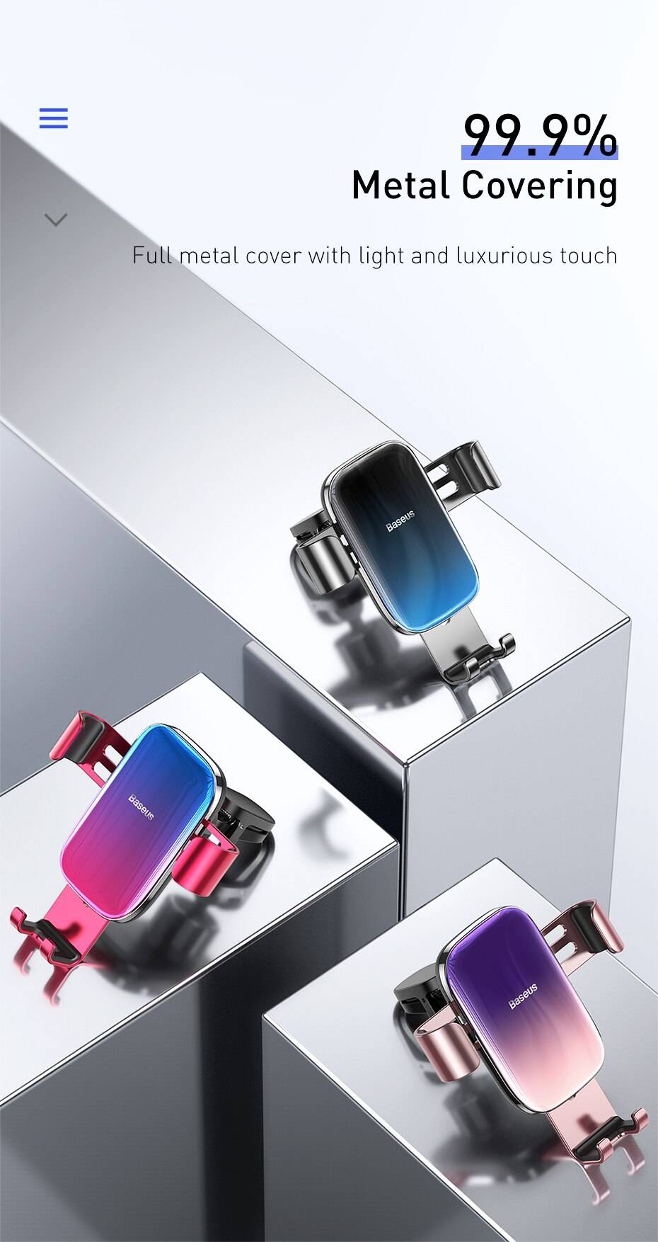 Baseus Metal Car Phone Holder Gravity Auto Stand Car Air Vent Mount Mobile Phone Holder for iPhone Xiaomi Universal Holder Baseus Metal Car Phone Holder Gravity Auto Stand Car Air Vent Mount Mobile Phone Holder for iPhone Xiaomi Universal Holder