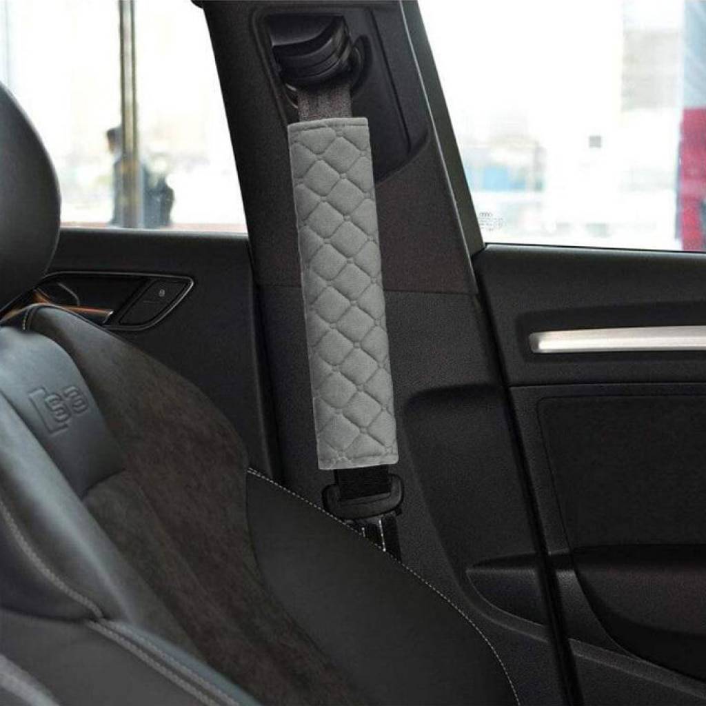 Gray Soft Patterned Seat Belt Strap Covers Driving Comfort US market only Gray Soft Patterned Seat Belt Strap Covers Driving Comfort US market only