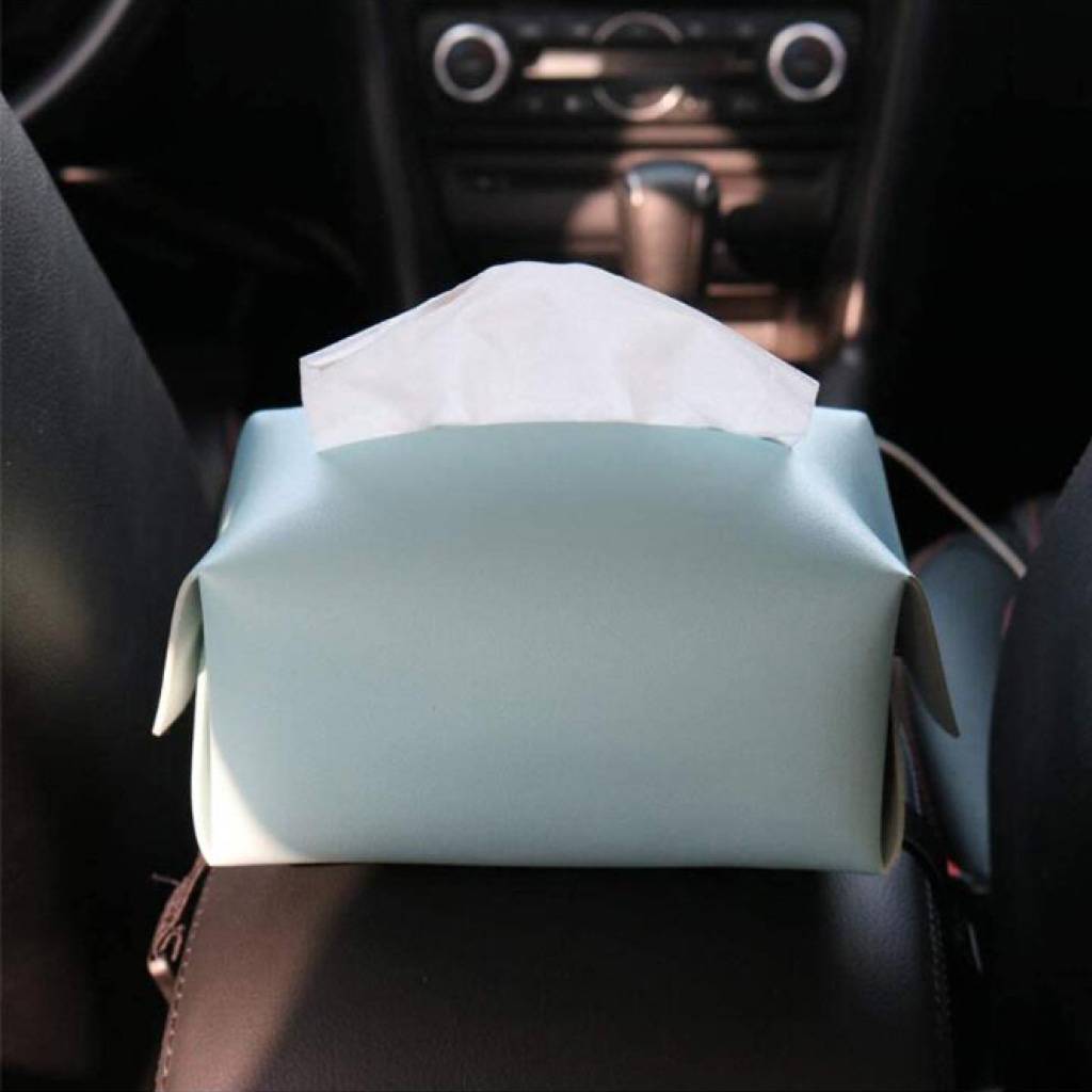 Blue Polyurethane Leather Tissue Box Cover Car Utilities US market only Blue Polyurethane Leather Tissue Box Cover Car Utilities US market only