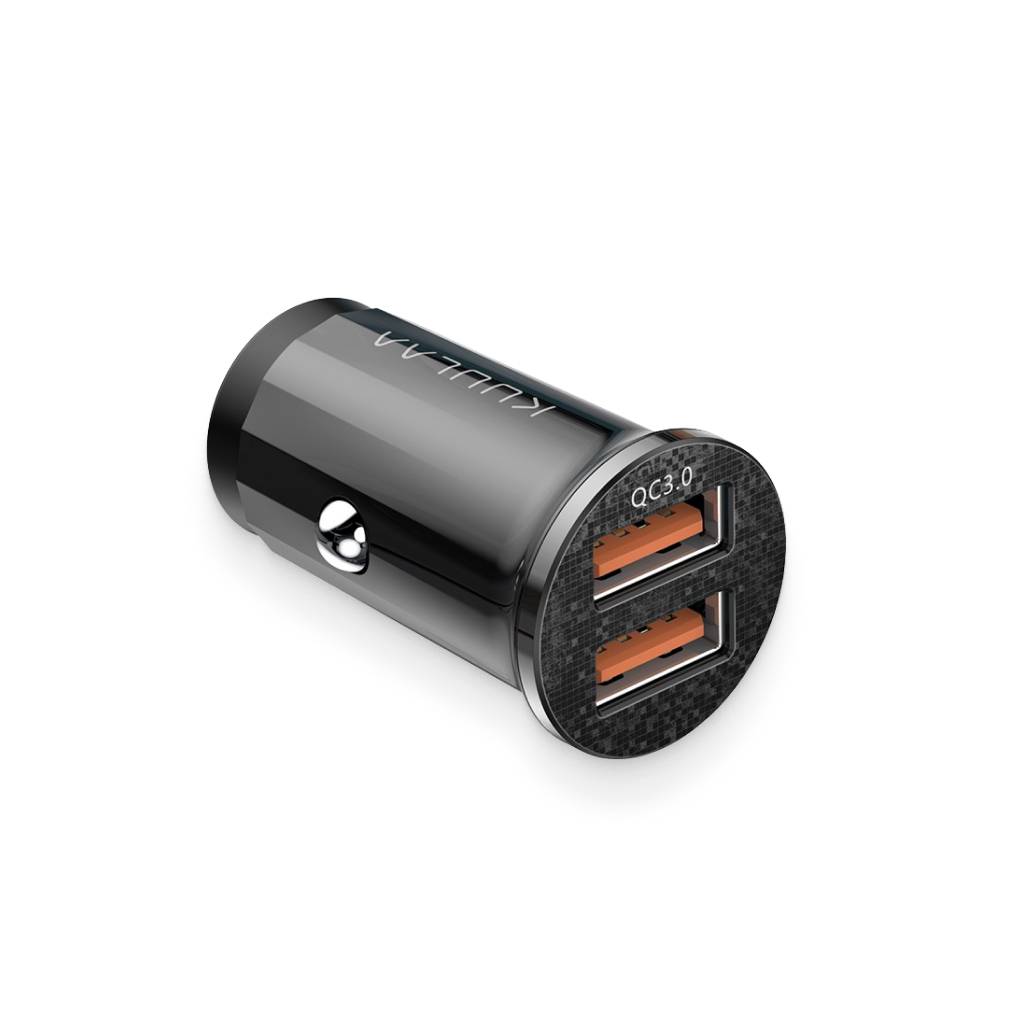 Black Quick-Charge Dual-USB Charger Port Car Accessories Black Quick-Charge Dual-USB Charger Port Car Accessories
