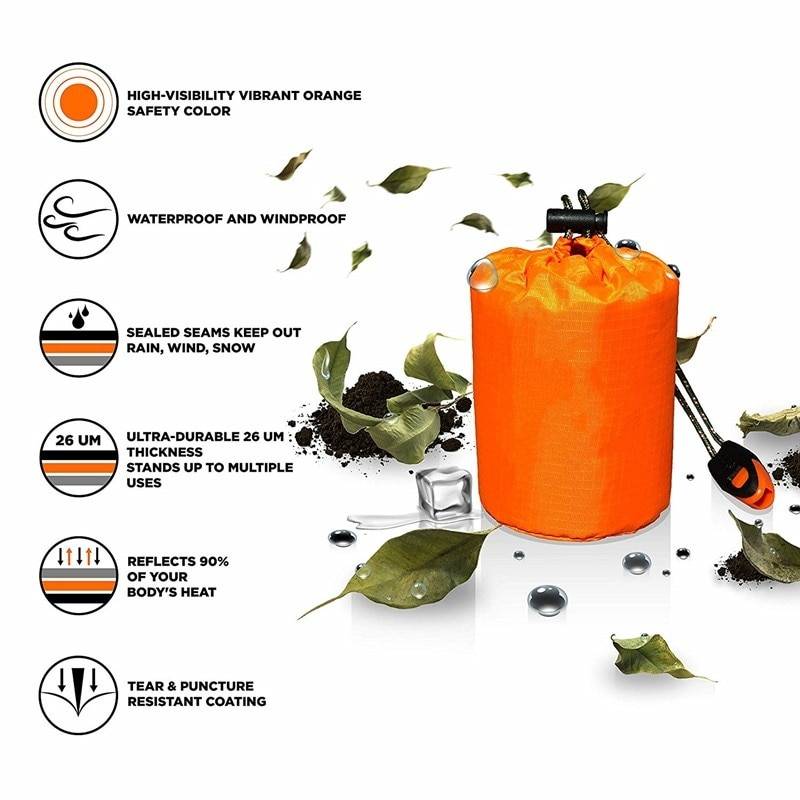 Emergency Sleeping Bag Car Accessories Color : Green|Orange|Camouflage Emergency Sleeping Bag Car Accessories Color : Green|Orange|Camouflage